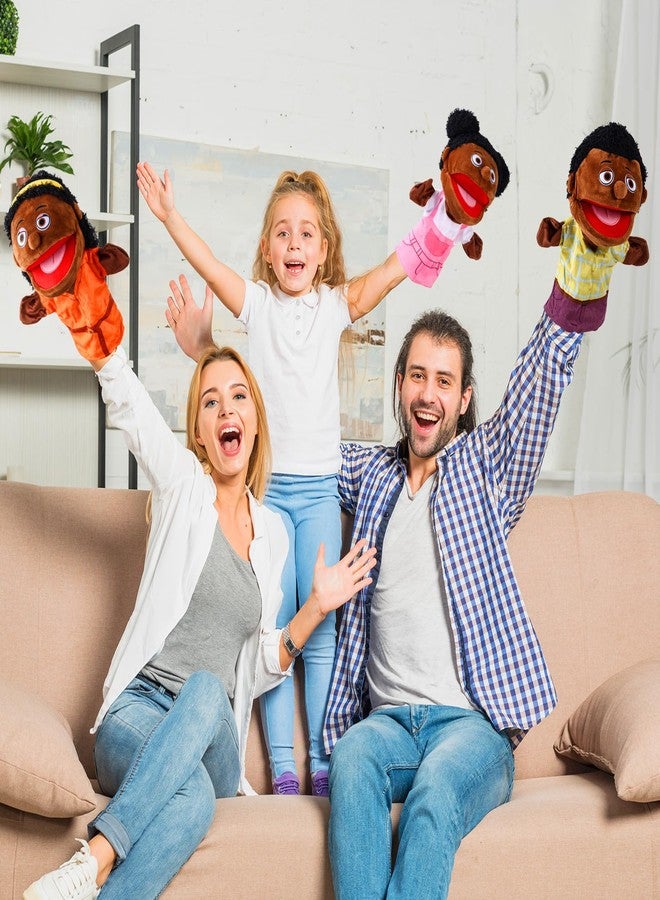 ZJoey 12 Pcs Family Hand Puppets 12 Inch Grandparents Mom Dad Brother Sister Plush Toys Role-Play Toy Puppets for Kids Storytelling Imaginative Pretend Play Teaching Preschool(Multicultural Family) - Image 4
